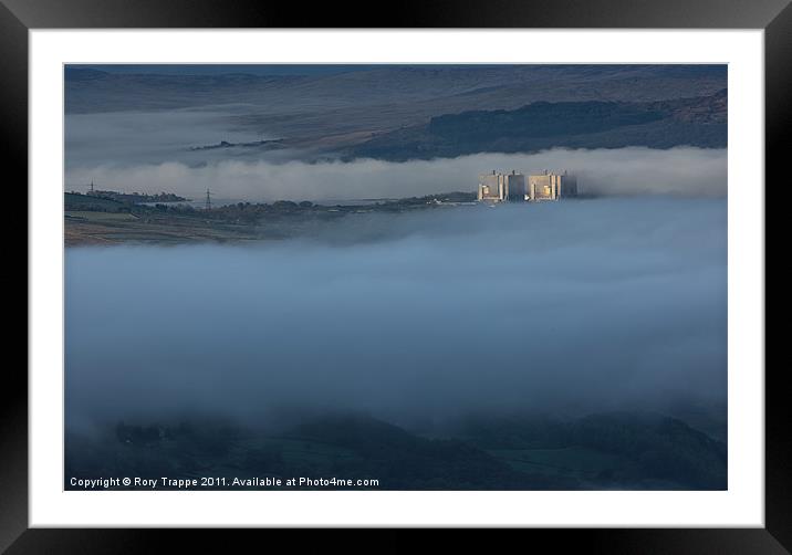Trawsfynydd power station in the mist Framed Mounted Print by Rory Trappe