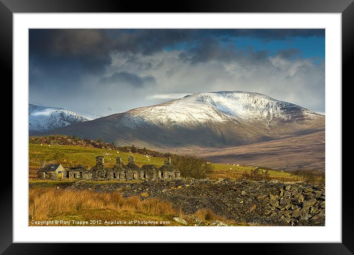 Capel Curig quarry cottages Framed Mounted Print by Rory Trappe