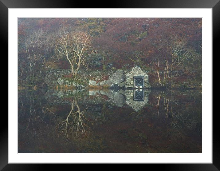  Llyn Dinas boathouse Framed Mounted Print by Rory Trappe
