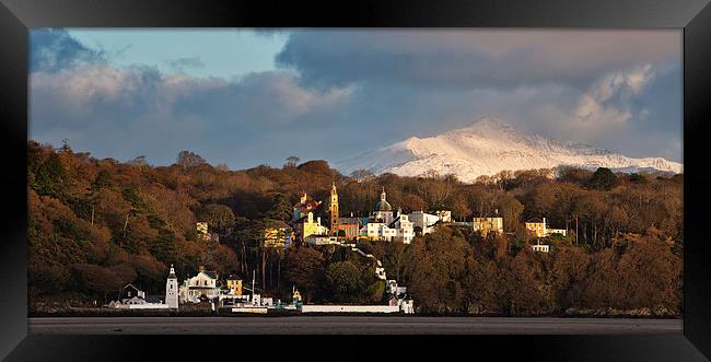  Portmeirion with Snowdon in the Background Framed Print by Rory Trappe