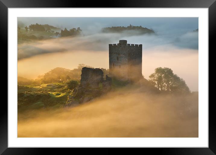 Dolwyddelan castle surrounded in mist Framed Mounted Print by Rory Trappe