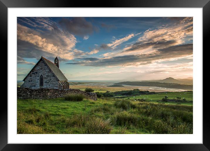 Saint Tecwyns Church with estuary Framed Mounted Print by Rory Trappe