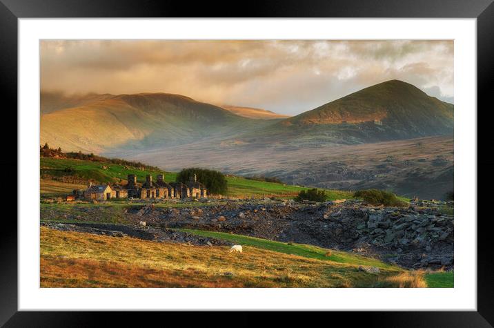Rhos Quarry Cottages Framed Mounted Print by Rory Trappe