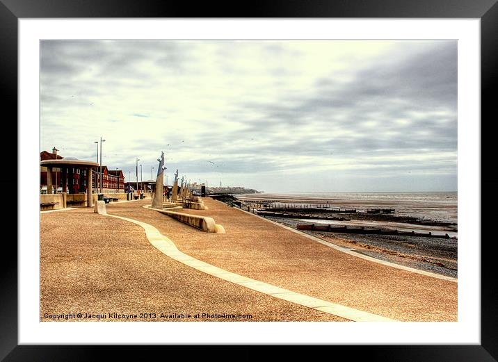Cold Day on Cleveleys Promenade Framed Mounted Print by Jacqui Kilcoyne