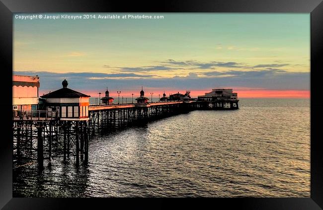 North Pier at Sunset Framed Print by Jacqui Kilcoyne