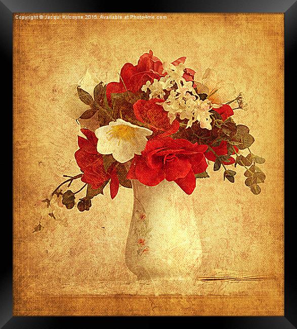 Vase of Flowers.  Framed Print by Jacqui Kilcoyne