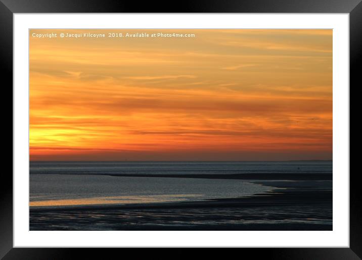 Sunset at Knott End on Sea Framed Mounted Print by Jacqui Kilcoyne