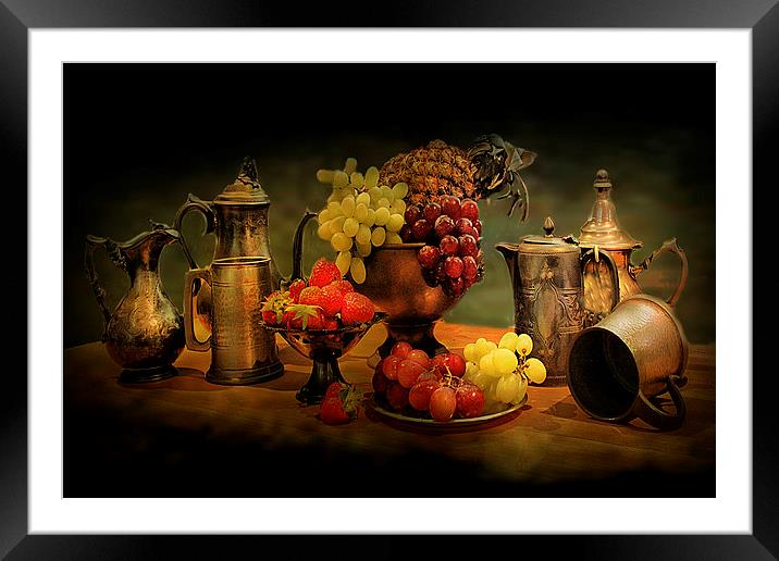  Still life of Fruit. Framed Mounted Print by Irene Burdell