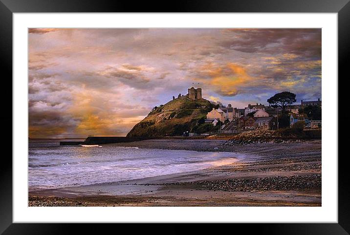  Cricieth Castle at Sunset. Framed Mounted Print by Irene Burdell