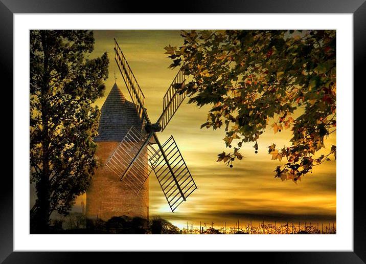  The Windmill at sunset Framed Mounted Print by Irene Burdell