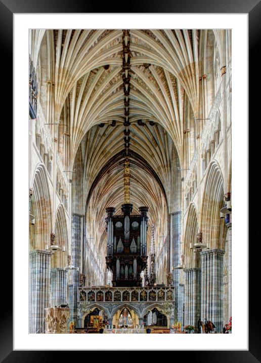 Exeter Cathedral . Framed Mounted Print by Irene Burdell