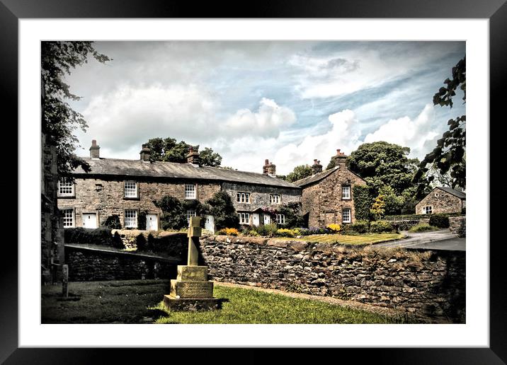 Downham Cottages  Framed Mounted Print by Irene Burdell