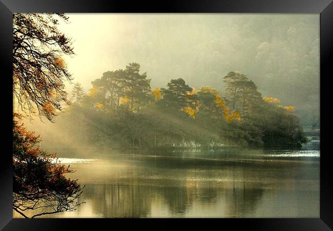 Morning Mist  on the lake . Framed Print by Irene Burdell