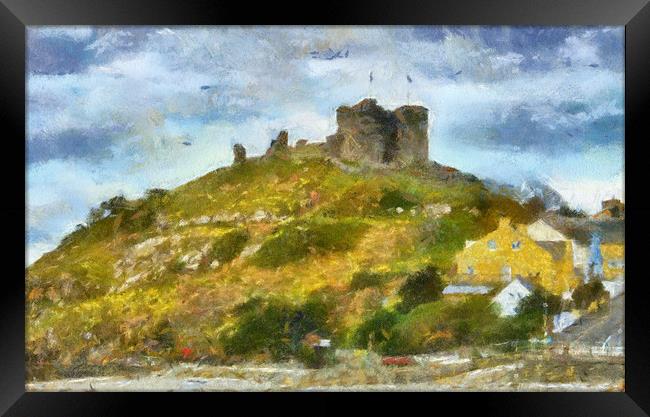 Criccieth Castle  , Wales Uk Framed Print by Irene Burdell