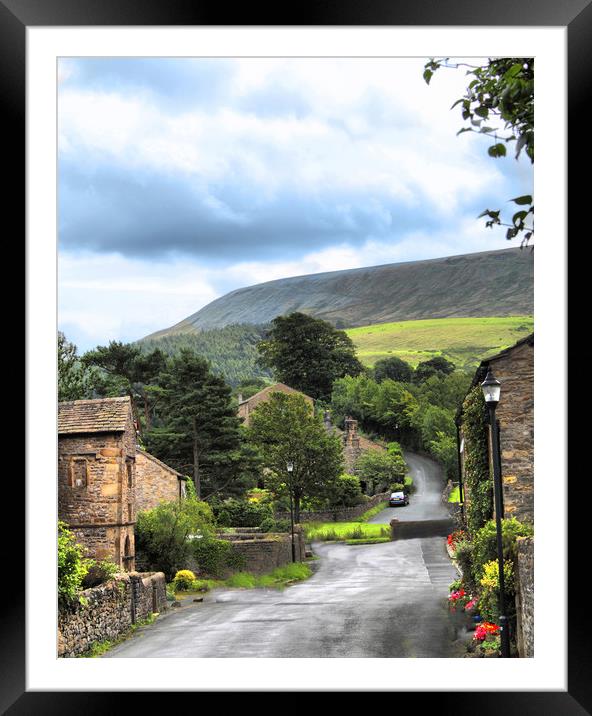 Pendle Hill at Downham Lancashire Uk Framed Mounted Print by Irene Burdell