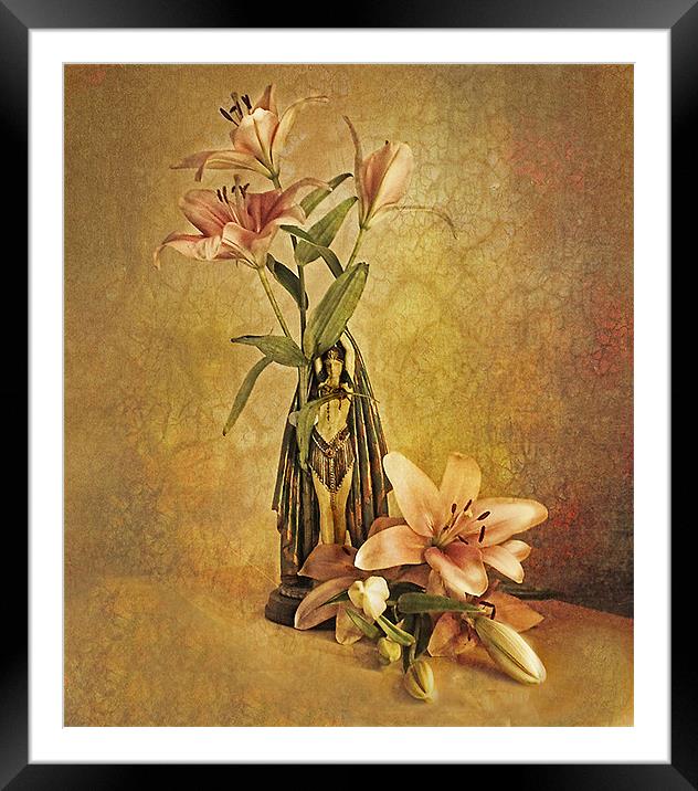 Vintage Lilies Framed Mounted Print by Irene Burdell