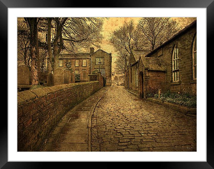 Bronte School and Parsonage. Framed Mounted Print by Irene Burdell