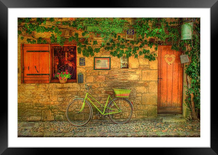 La Bicyclette Framed Mounted Print by Irene Burdell