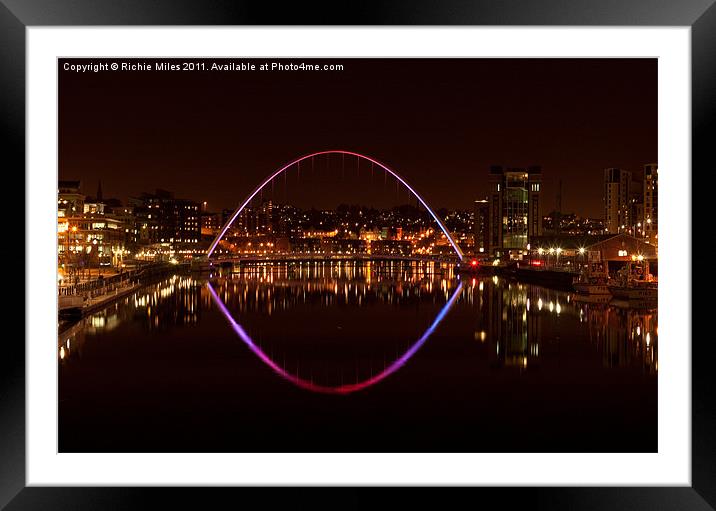 Millenium bridge Gateshead Framed Mounted Print by Richie Miles