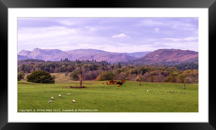 View from Wray Castle, Cumbria Framed Mounted Print by Richie Miles