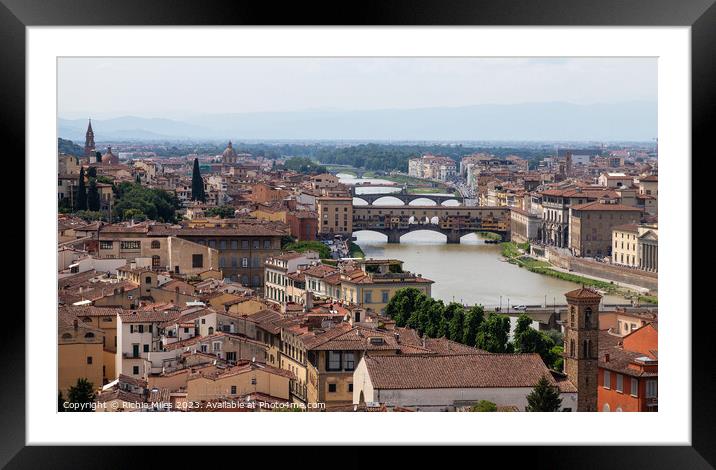 View of Ponte Vecchio, Florence Framed Mounted Print by Richie Miles