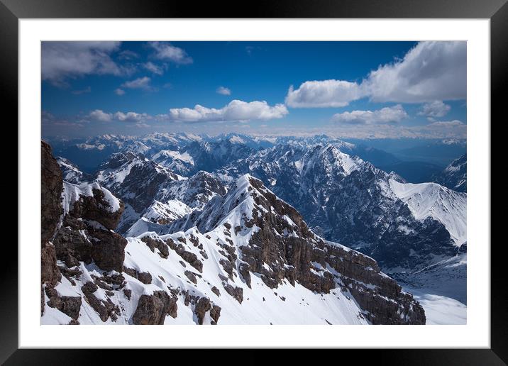 View from the top of the Zugspitze mountain  Framed Mounted Print by Richie Miles