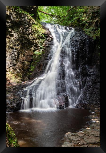 Hareshaw Linn waterfall Northumberland Framed Print by Richie Miles