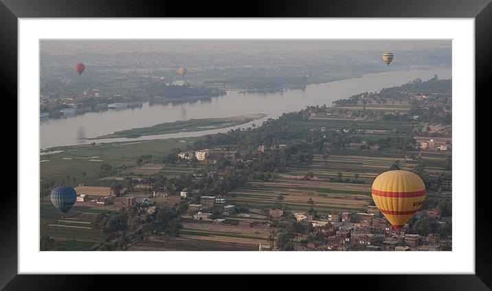 Hot air baloons over Luxor Egypt Framed Mounted Print by Richie Miles