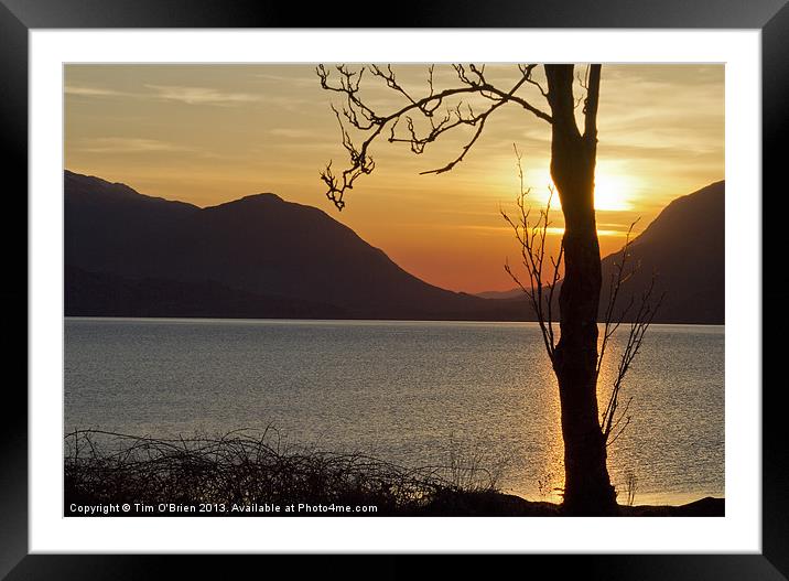Sunset Over Loch Linnhe Framed Mounted Print by Tim O'Brien