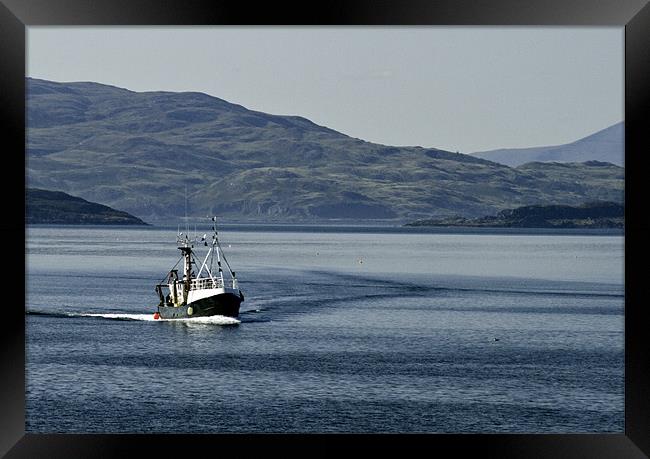 Trawler Crossing Crinan Sound Framed Print by Tim O'Brien