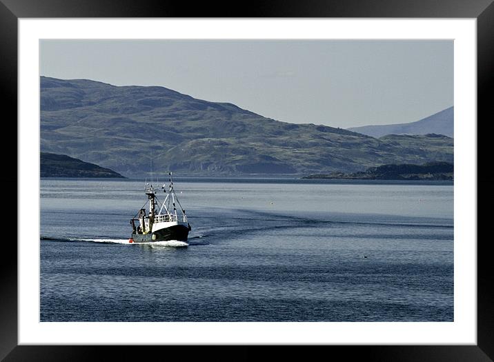 Trawler Crossing Crinan Sound Framed Mounted Print by Tim O'Brien