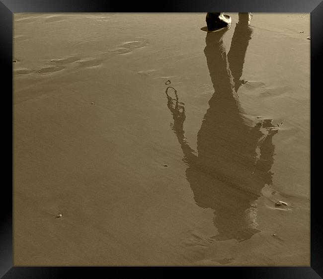 Shadow on Sand Framed Print by Tim O'Brien