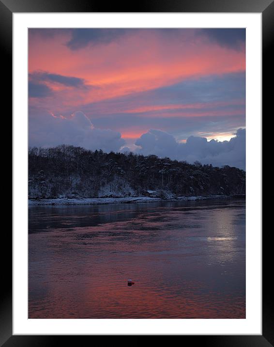 Winter Sunset Menai Bridge Framed Mounted Print by Amy Knight