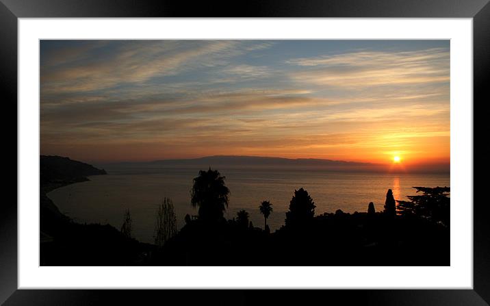 Sicilian Sunset Framed Mounted Print by Sarah Miles