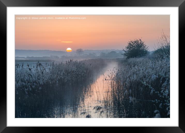 An Otmoor Sunrise  Framed Mounted Print by Steve Liptrot