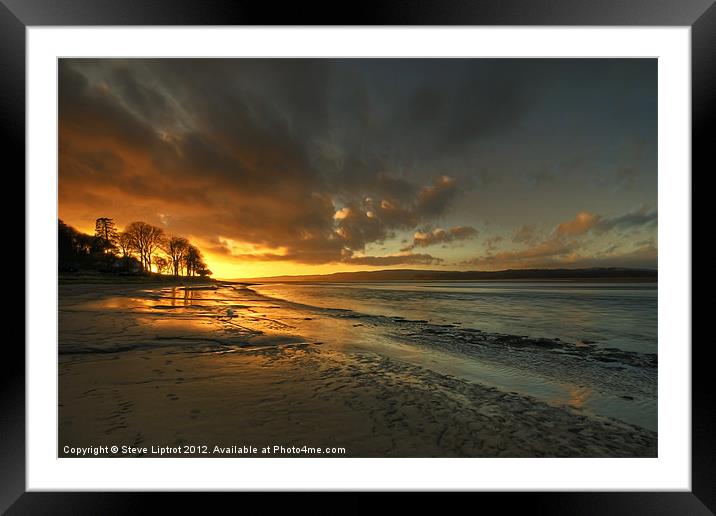 An Arnside Sunset Framed Mounted Print by Steve Liptrot