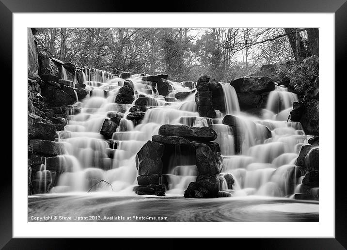 Virginia Water Cascades Framed Mounted Print by Steve Liptrot