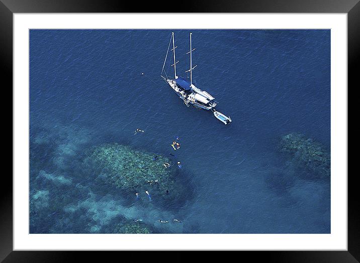 Great Barrier Reef, Australia. Snorkeling Framed Mounted Print by David McLean