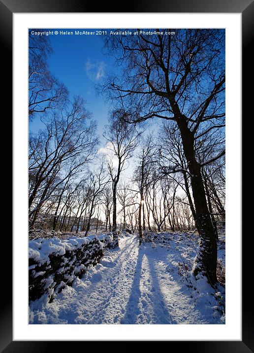 Woodland Path in Winter Framed Mounted Print by Helen McAteer