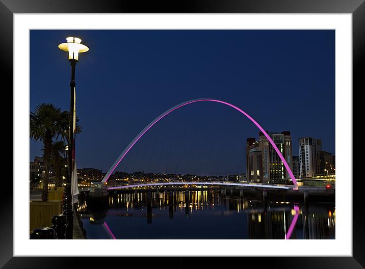 Millennium Bridge in Pink Framed Mounted Print by Kevin Tate
