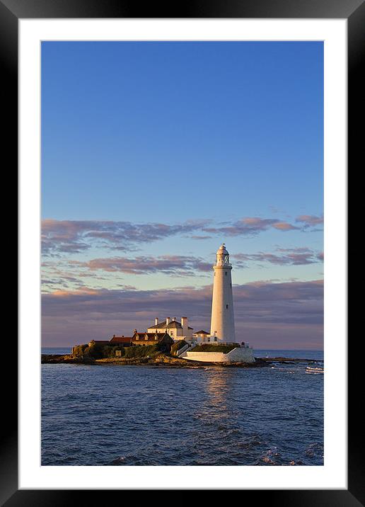 St. Marys Island and Lighthouse Framed Mounted Print by Kevin Tate