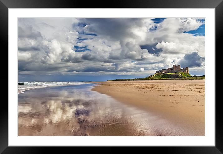 Bamburgh Castle and Beach Framed Mounted Print by Kevin Tate