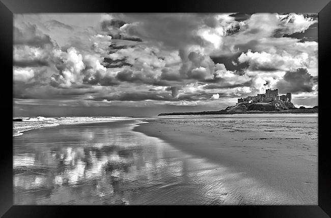 Bamburgh Castle and Beach Framed Print by Kevin Tate