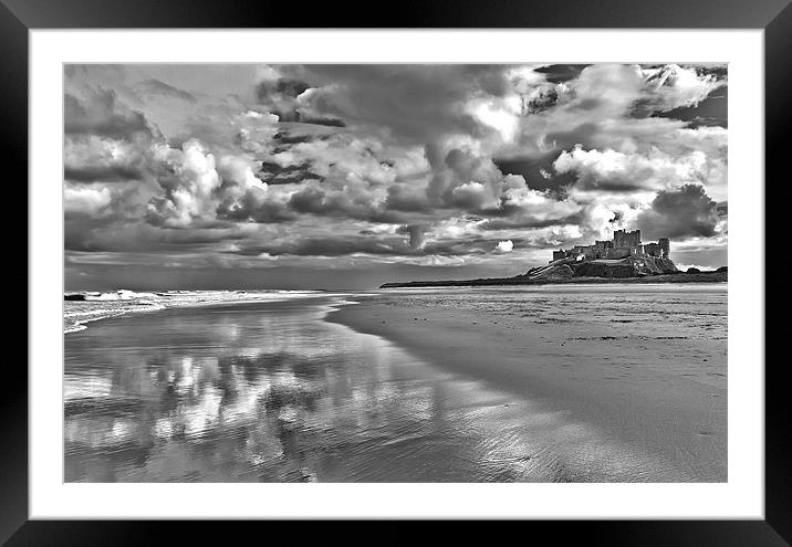 Bamburgh Castle and Beach Framed Mounted Print by Kevin Tate