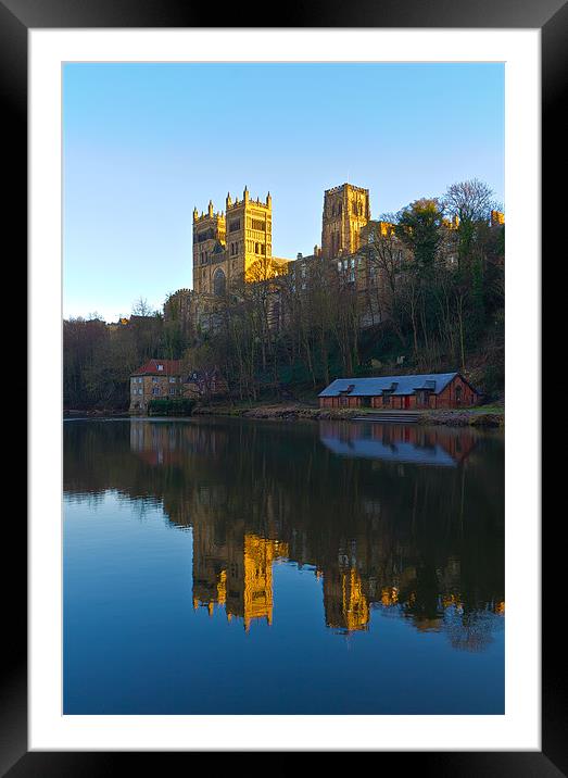 Durham Cathedral winter. Framed Mounted Print by Kevin Tate