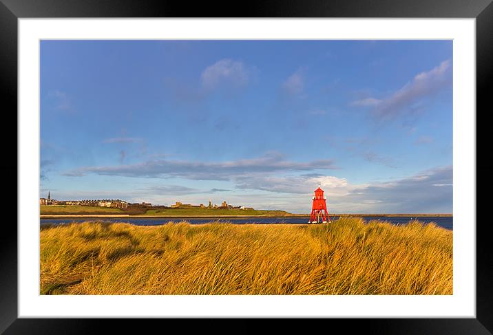 Herd Groyne Lighthouse Framed Mounted Print by Kevin Tate