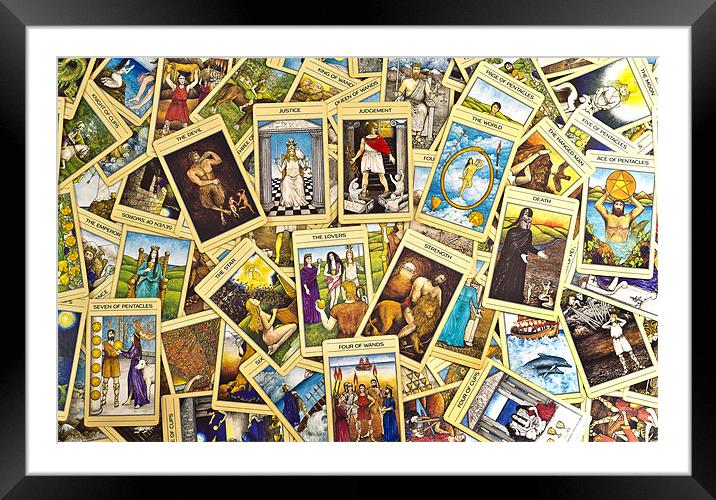 Tarot Montage Framed Mounted Print by Kevin Tate