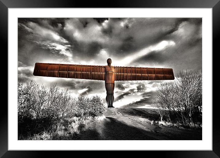Angel of the North,Rust Framed Mounted Print by Kevin Tate