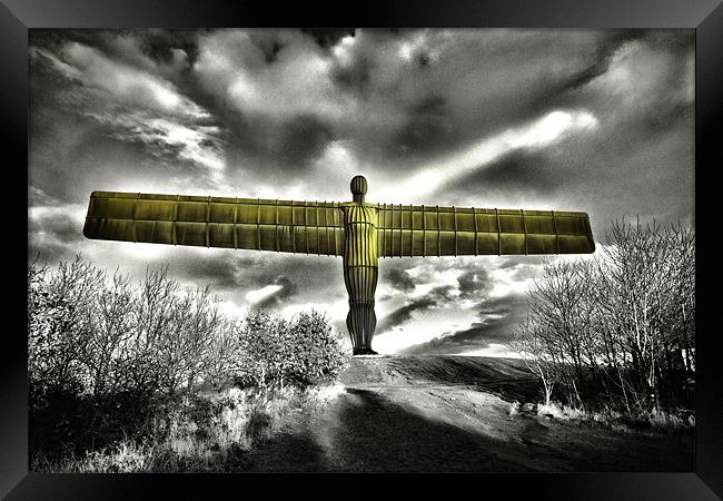 Angel of the North,Lime Framed Print by Kevin Tate