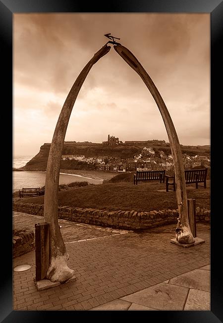 Whitby Whale Jaw Bone Arch Framed Print by Kevin Tate